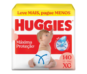 Fralda Descartável Huggies Máxima Proteção Tamanho XG 140 unidades  na Amazon